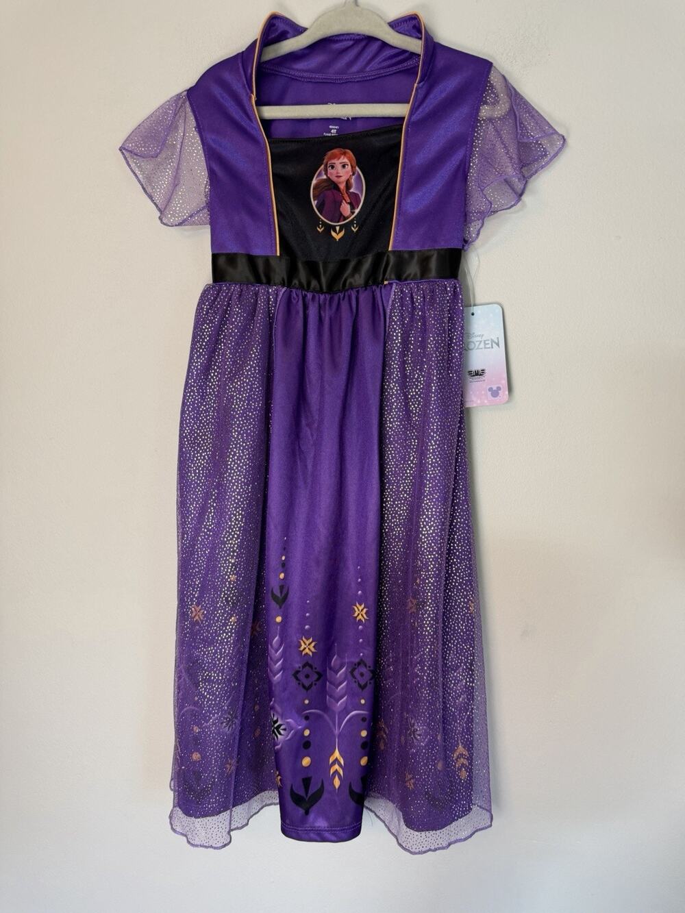 Disney Frozen Anna Girls Nightgown Dress Up Purple SIZE 4T NWT